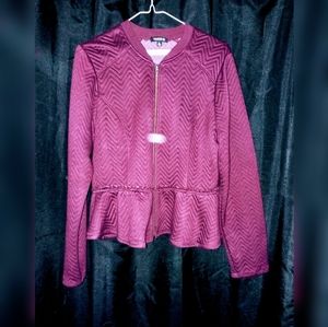 Torrid Cute burgundy bottom ruffled jacket